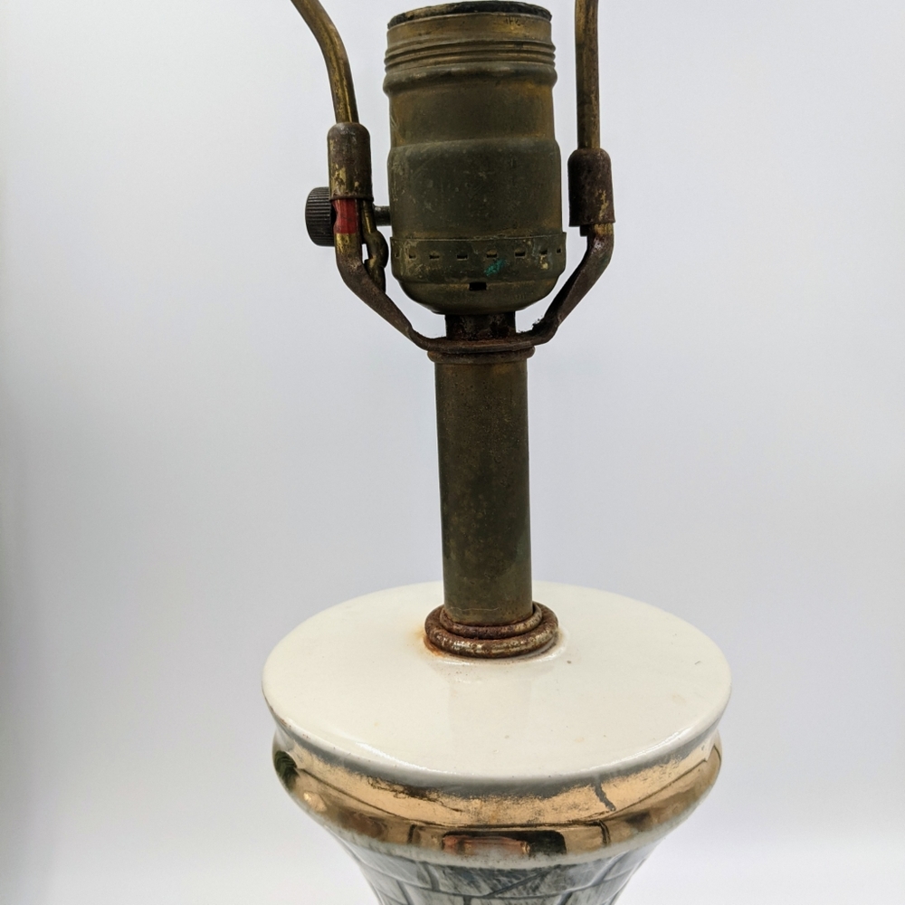 VTG Mid Century Mosaic Look Ceramic Table Lamp - Picture 3 of 8